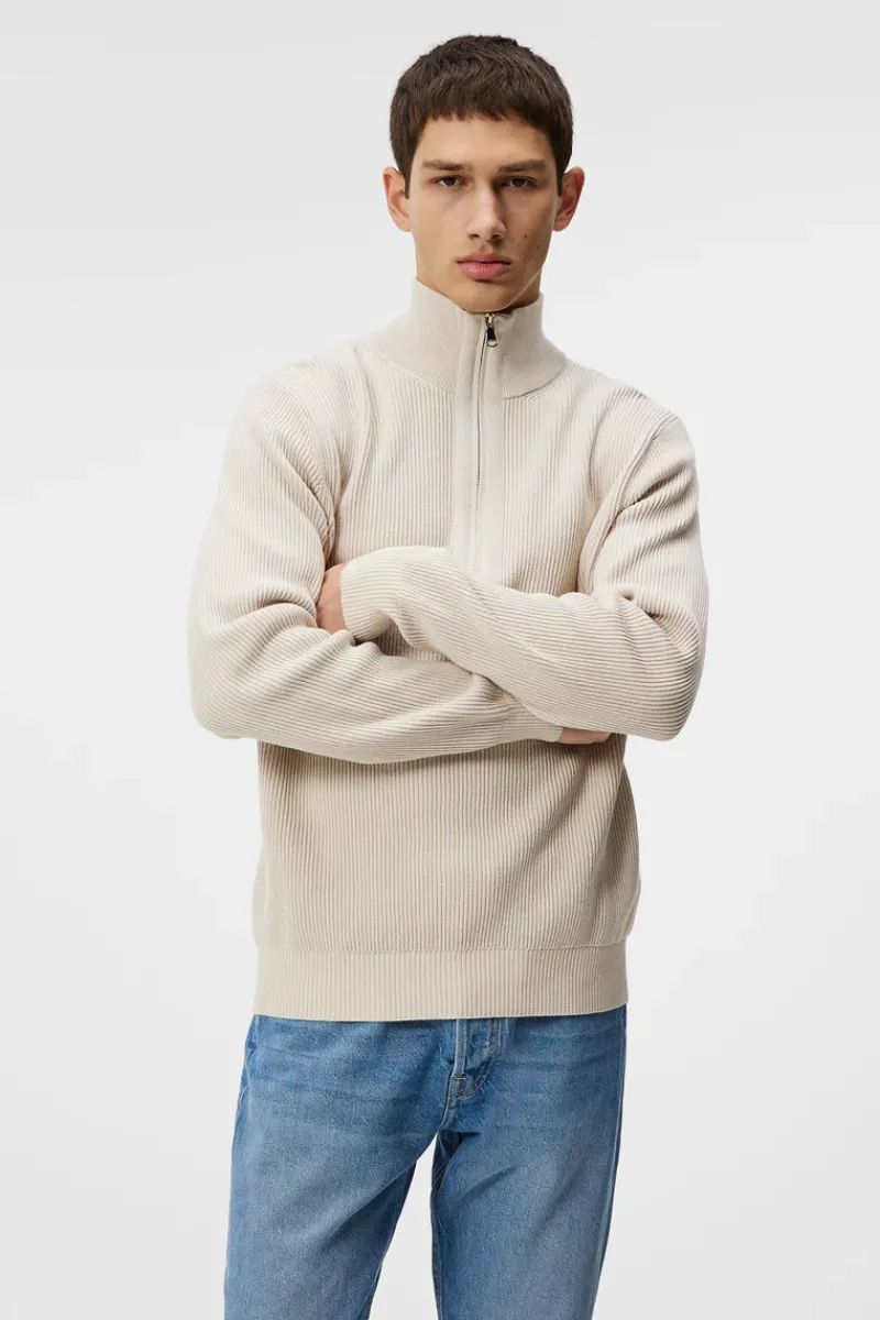 J.Lindeberg Alex Half Zip Knitted Sweater* Knitwear|Tops