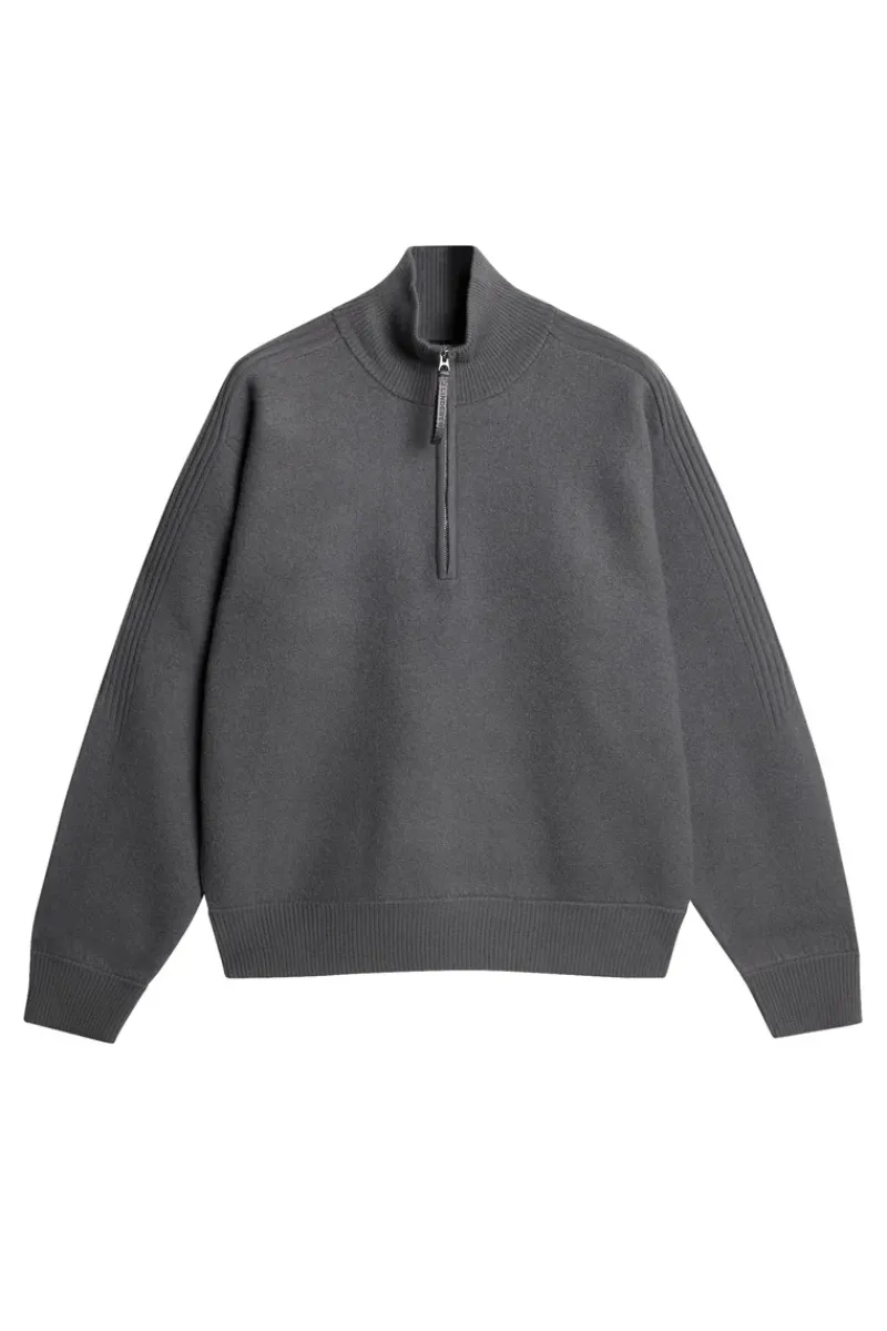 J.Lindeberg Bon Boiled Wool Quarter Zip* Knitwear|Tops
