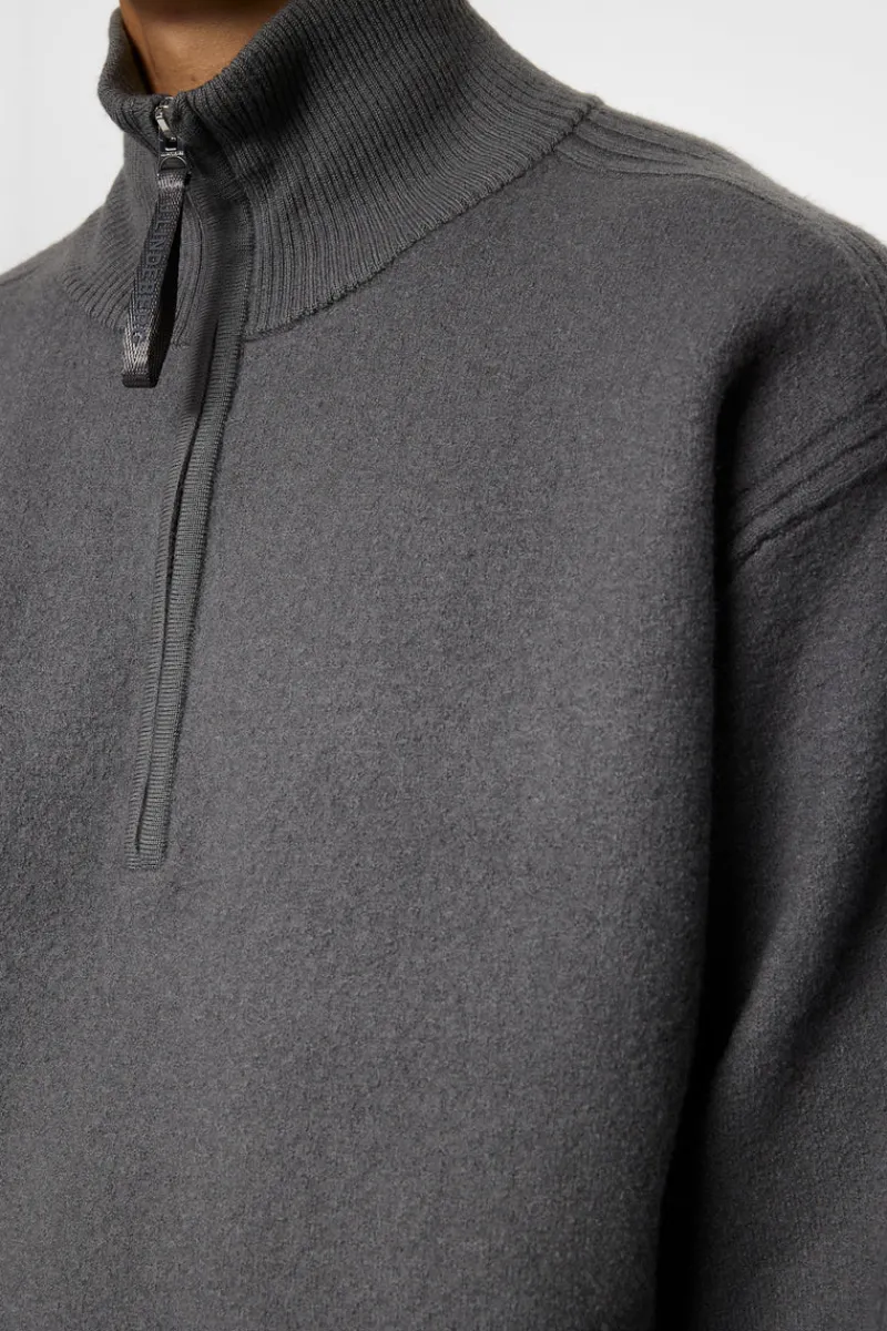 J.Lindeberg Bon Boiled Wool Quarter Zip* Knitwear|Tops