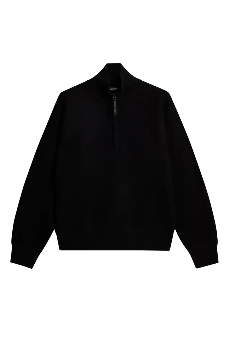 J.Lindeberg Bon Boiled Wool Quarter Zip* Knitwear|Tops