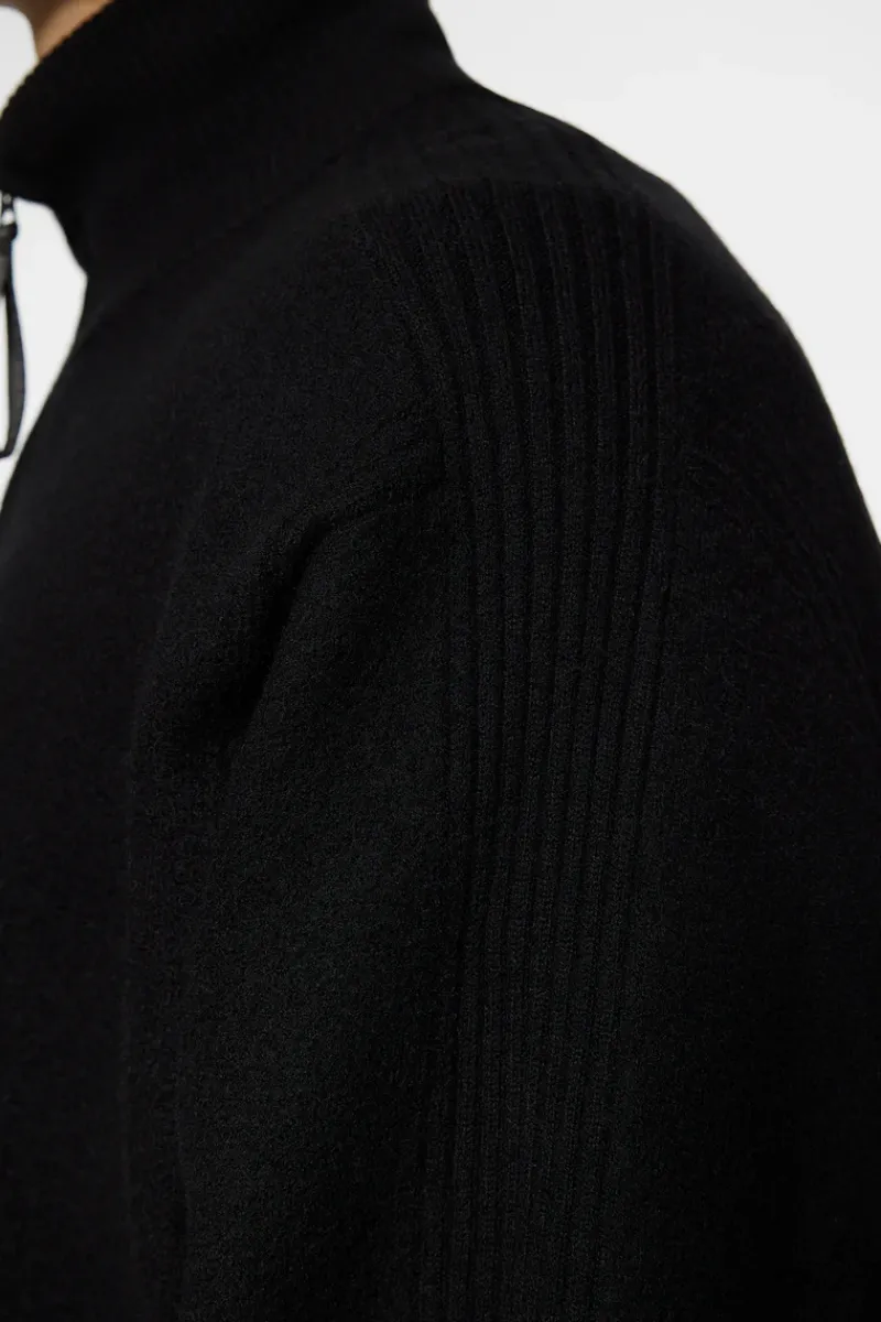 J.Lindeberg Bon Boiled Wool Quarter Zip* Knitwear|Tops