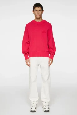 J.Lindeberg Eddy Cotton Wool Crew Neck* Knitwear|Tops