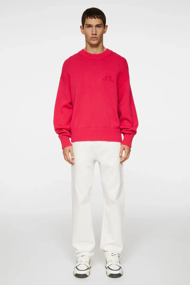 J.Lindeberg Eddy Cotton Wool Crew Neck* Knitwear|Tops