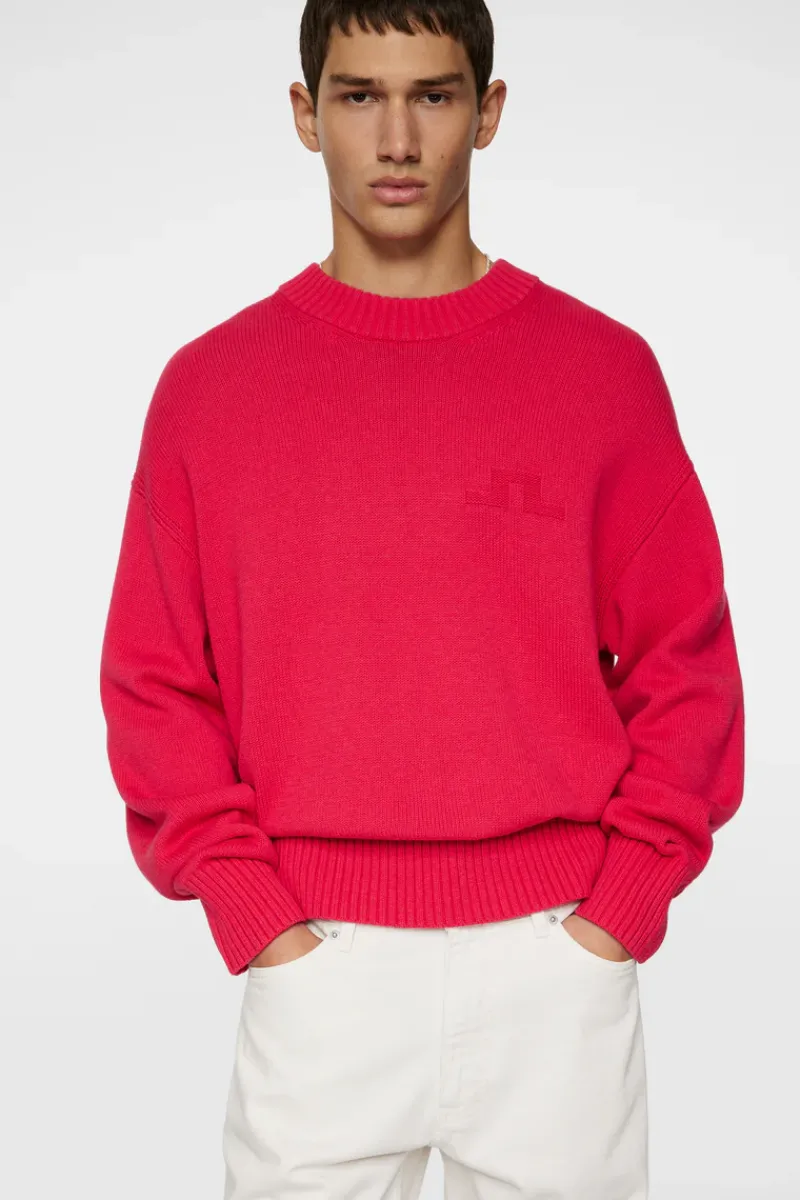 J.Lindeberg Eddy Cotton Wool Crew Neck* Knitwear|Tops