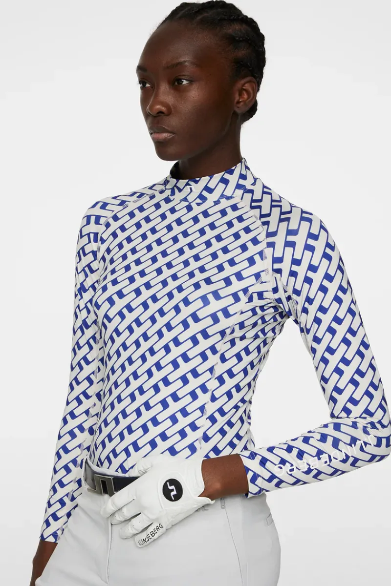 J.Lindeberg Ella Print Compression Top* Golf|Base & Mid Layers