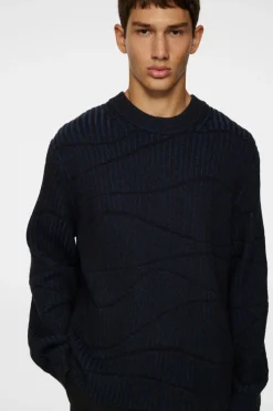 J.Lindeberg Ken Resonance Jacquard Crew* Knitwear|Tops