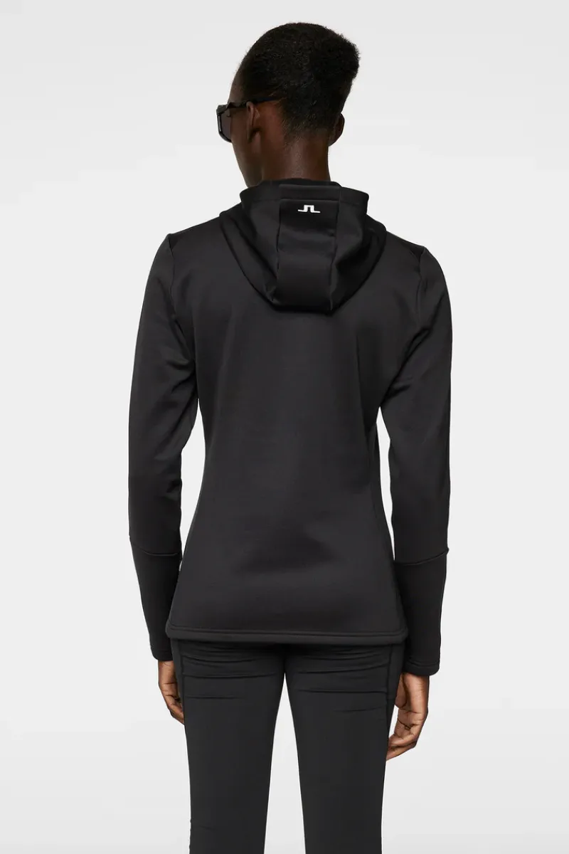 J.Lindeberg W Aerial Quarter Zip Hood* Basis- & Mellomlag|Base & Mellomlag