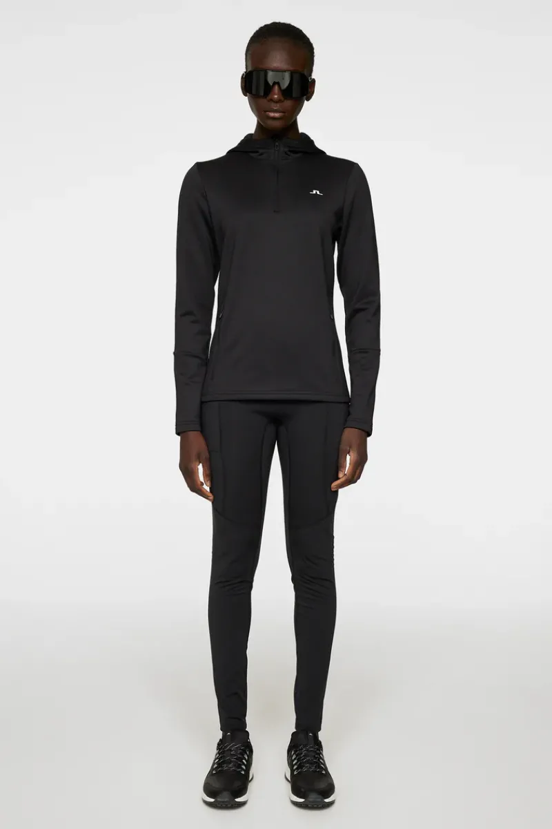 J.Lindeberg W Aerial Quarter Zip Hood* Basis- & Mellomlag|Base & Mellomlag