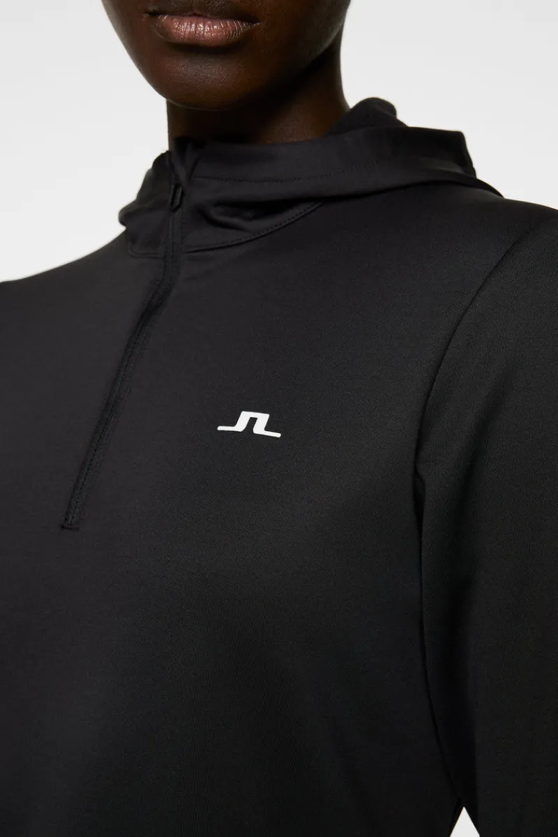 J.Lindeberg W Aerial Quarter Zip Hood* Basis- & Mellomlag|Base & Mellomlag